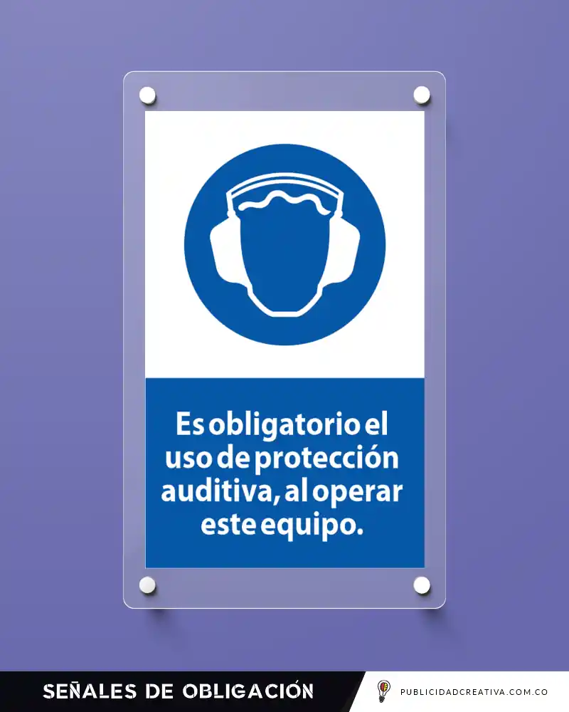 ejemplo de señalizacion protección auditiva obligatoria